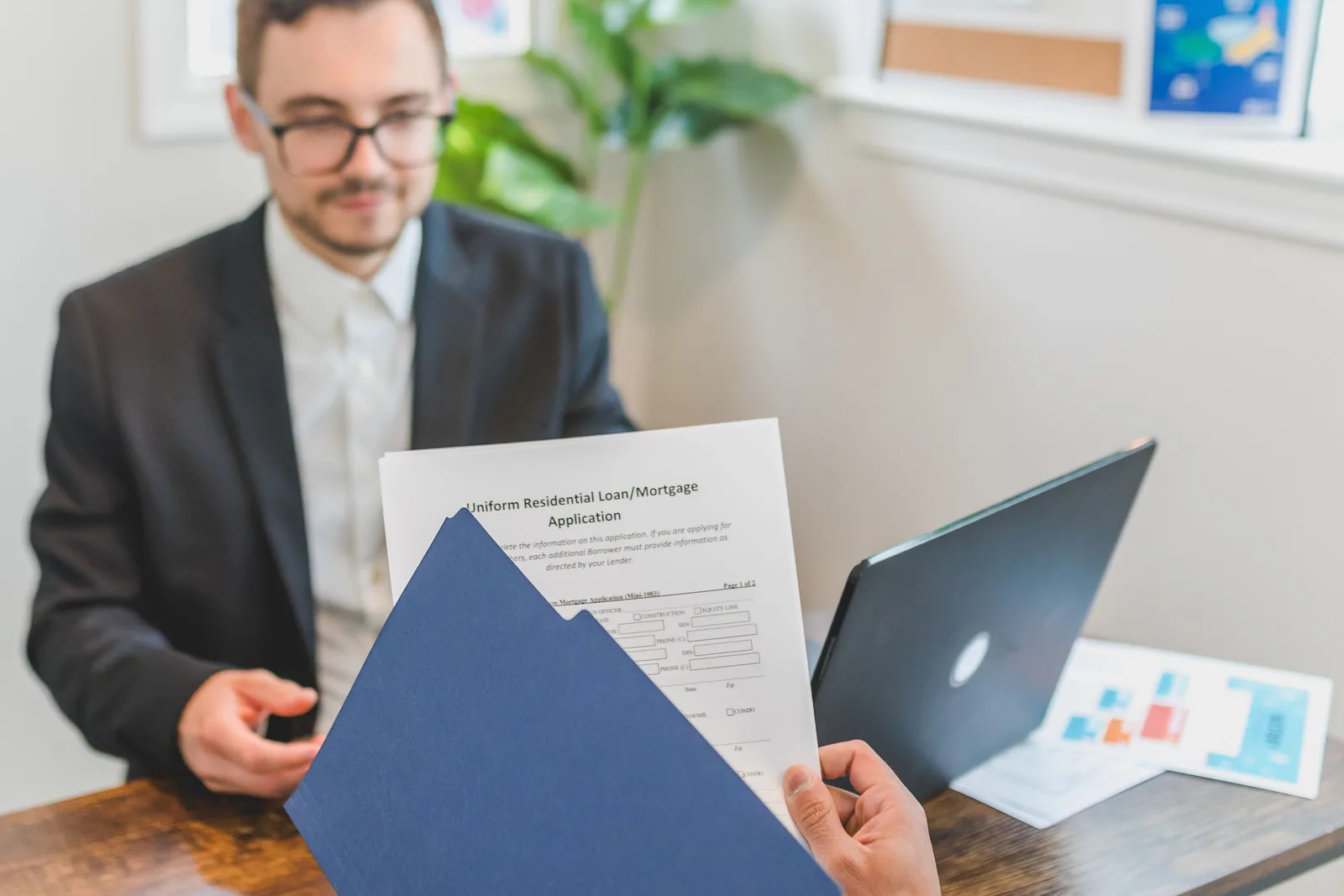 Representative loan consultation with documents
